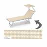 Шезлонг-лежак металлический 501 Relax серебристый, слоновая кость 1820х730х400 мм
